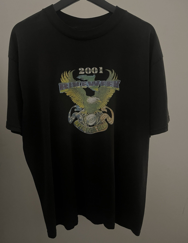 Tultex 2001 Bike Week Daytona Beach Motorcycle Graphic Tee Men’s XL Black