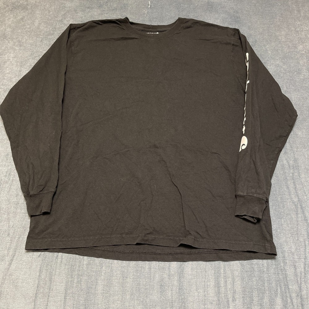 Carhartt Shirt Mens XL Black Graphic Rib Knit Loose Fit Heavyweight Crew Neck