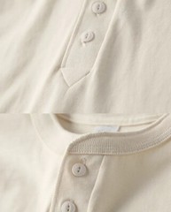 Spring Men Vintage Classic Henry Collar Shirt Casual Long Sleeve T-Shirts