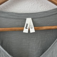 Pact Organic Cotton Henley T Shirt Womens Size L Green Gray Sustainable