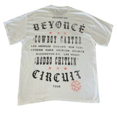 Beyonce Most Wanted Tee M White Cowboy Carter Tour 2025 Merch NEW *spots