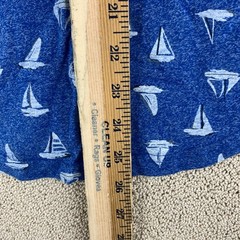 Carbon Longer Length Knit T Shirt Tee Men’s M Blue Sail Boat Print Nautical