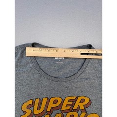 Super Mario Bros Graphic Tee Mens XXL Gray Heathered Retro Nintendo T-Shirt