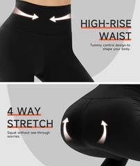 Leggings with Pockets for Women – High Waisted Tummy Control Workout Yoga Pan…