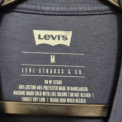 Levi’s Tee Striped Multi Color Block Spellout Medium T-Shirt Cotton Polyester