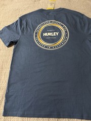 Hurley NWT Men’s Blue Graphic Logo Crew Neck Short Sleeve Cotton Knit T-Shirt M
