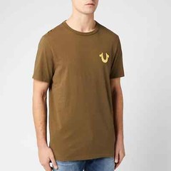 True Religion Metallic Gold Buddha T-Shirt Green Size S