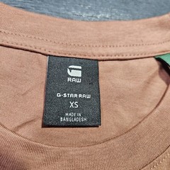G Star Raw Lash T Shirt Mens XS Brown Curved Hem Organic Cotton Sustainable