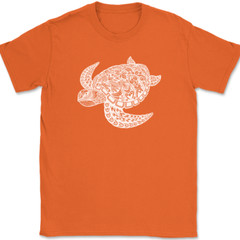 Turtle Mandala T-Shirt Beautiful Pattern Ocean Shell Gift Text Tee
