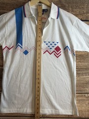 Vintage Manhattan Polo Club Geometric Pattern Short Sleeve Mens Small USA