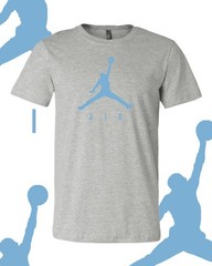 Men’s Basketball AIR Baby Blue MJ Sports T-Shirt Tee Fast Ship!!