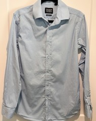Scotch & Soda Modern Fit Blue Button Down Shirt 15.5 39 Stretch Cotton