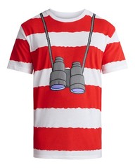 Where’s Waldo T-Shirt Men’s Costume Dress Up Tee and Beanie Set