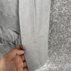 Helmut Lang Unisex Gray Long Sleeve V-Neck T Shirt Size Large Luxury