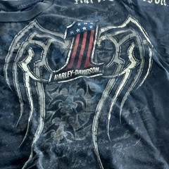 Harley Davidson T Shirt Mens XL Number 1 American Flag Graphic Pennsylvania Y2K