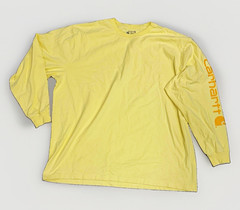Carhartt Yellow Loose Fit Cotton Knit Crew Neck Long Sleeve T-Shirt Men 2XL