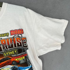 Vintage Sydney Powercruise Shirt Mens Small White 2010 Crew Car Racing Drift