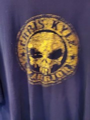 Chris Kyle Warrior Skull Graphic T Shirt Navy Blue Men’s Short Sleeve Tee