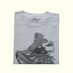 NEW BALANCE VTG Y2K USA MADE 990 RUNNING SHOE CLASSIC GRAPHIC WHITE T SHIRT SZ L