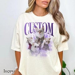 Custom Pet Comfort Tee Retro Style Personalized Dog Cat Lover Gift
