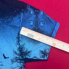 Tony Hawk Mens XXL Graphic T-Shirt Blue Forest Night Sky Birds Nature Print