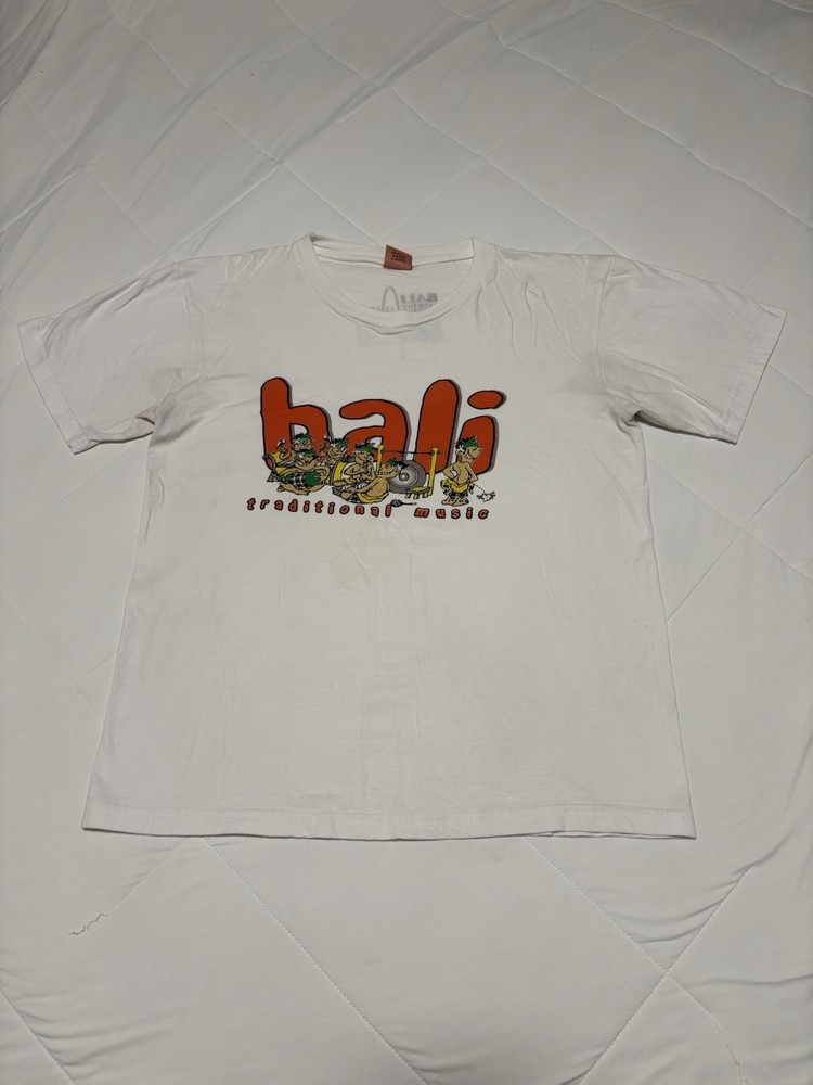 Vintage Bali Traditional Music Souvenir T-Shirt Size L Indonesia Travel Vacation