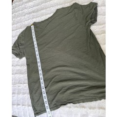 Helix Olive Green Slub Knit V-Neck T-Shirt Men’s Sm Casual Distressed Hem Sz Sm