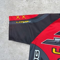 Vintage JNCO Moto Racing Jersey Shirt Y2K Skater Motocross Mens Size XL Red