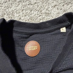 Common People Textured Waffle Shirt Mens Large Black Short Sleeve Tshirt Minimal