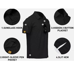Mens Tactical Polo Shirt Short Sleeve Quick Dry Combat Short Sleeve Work Shirt
