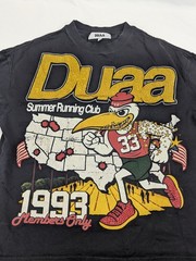 Duaa Summer Running Shirt Black Y2K Rhinestone Box Fit Mens Size Small Run Club