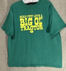 John Deere Shirt Men’s Large T-Shirt Green “Girls Just Love a Big Ol’ Tractor”