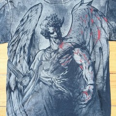 MMA Elite Fallen Angel Reaper Graphic T Shirt Mens M Goth Emo Y2K Skater Black