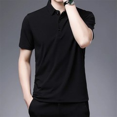 2024 Men’s New Solid Color Business Casual POLO Shirt Summer Fashion Casual Shor