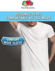 mens Stay Tucked Crew Tshirt Underwear, Classic Fit White 6 Pack, XXLarge US