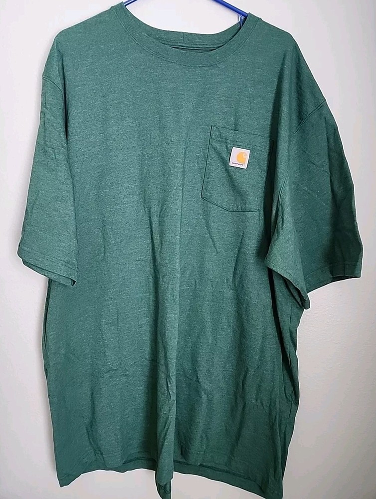 CARHARTT Work Wear Heavyweight Green Short Sleeve Pocket T-shirt Men’s Size 2XL