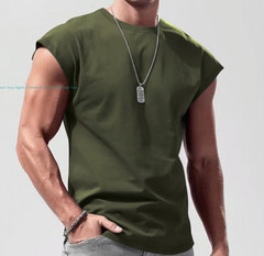 Mens Sleeveless T-Shirts Workout Tank Tops Cut Off Shirts Gym Summer Casual Tee