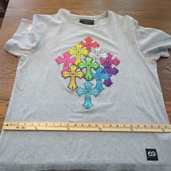 ETERNITY BC / AD short sleeve gray TShirt Tee colorful Celtic Crosses sz 2XL