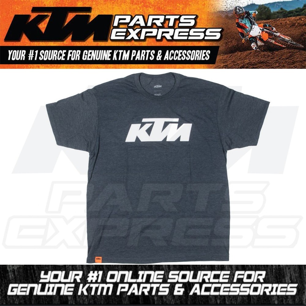 NEW KTM NAVY/HEATHER LOGO TEE SIZE MEDIUM 52% COTTON/48% POLYESTER 3PW250052403