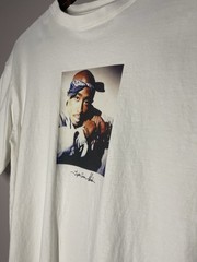 H&M Tupac Shakur Graphic Print Tee White Loose Fit Crew Neck Short Sleeve XS
