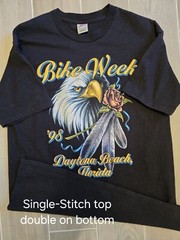 Vintage Bike Week 1998 Daytona Beach FL Eagle Rose Graphic Print T-Shirt USA