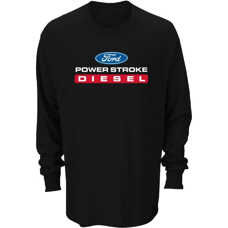 CHECKERED FLAG SPORTS FORD POWER STROKE DIESEL MENS BLACK LONG SLEEVE TEE SHIRT