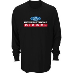 CHECKERED FLAG SPORTS FORD POWER STROKE DIESEL MENS BLACK LONG SLEEVE TEE SHIRT