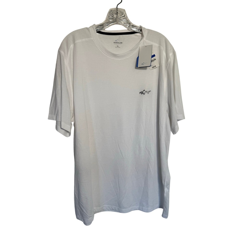 Greg Norman Attack Life Mens Performance Soft Touch T Shirt White Size XL NEW