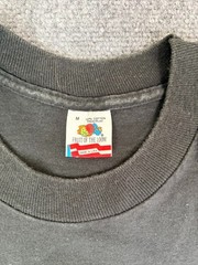 VTG 90s Fruit of the Loom Single Stitch Black Jazz Print Cotton Size M