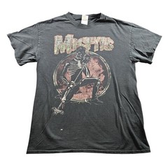 Misfits Shirt Mens Medium Black Skeleton Punk Band Tee Graphic Distressed Gildan