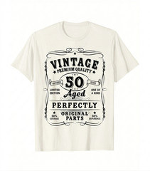 Men’s 50th Birthday T-Shirt Funny Vintage Aged 50 Years Gift Cotton Tee Top