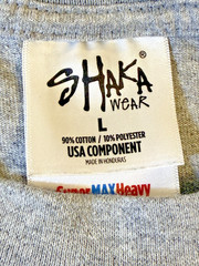 Y2K Shaka Wear TShirt Mens LG Gray Streetwear Los Angeles Super Heavyweight