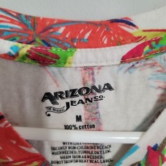 Neon Palm Trees T Shirt Men’s Medium White Blue Orange Green 80s 90s Foam Party