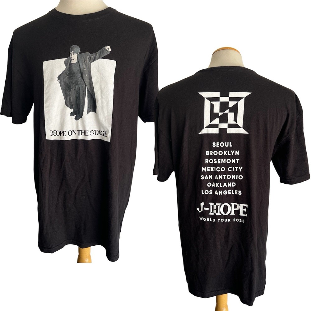 J-HOPE (2025) Official BTS “Hope on Stage” K-Pop Tour Dates T-Shirt Size XL